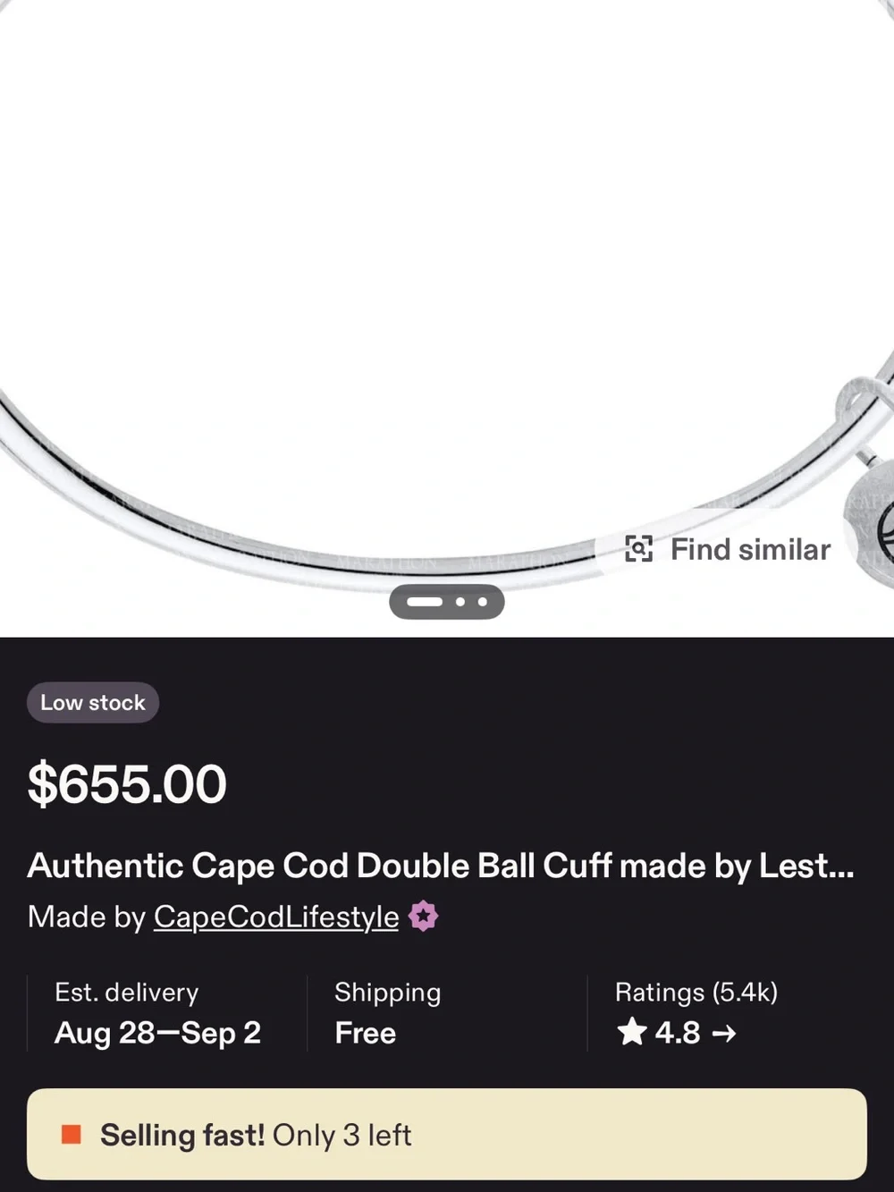 Authentic Cape Cod Double Ball Cuff made by LeStage